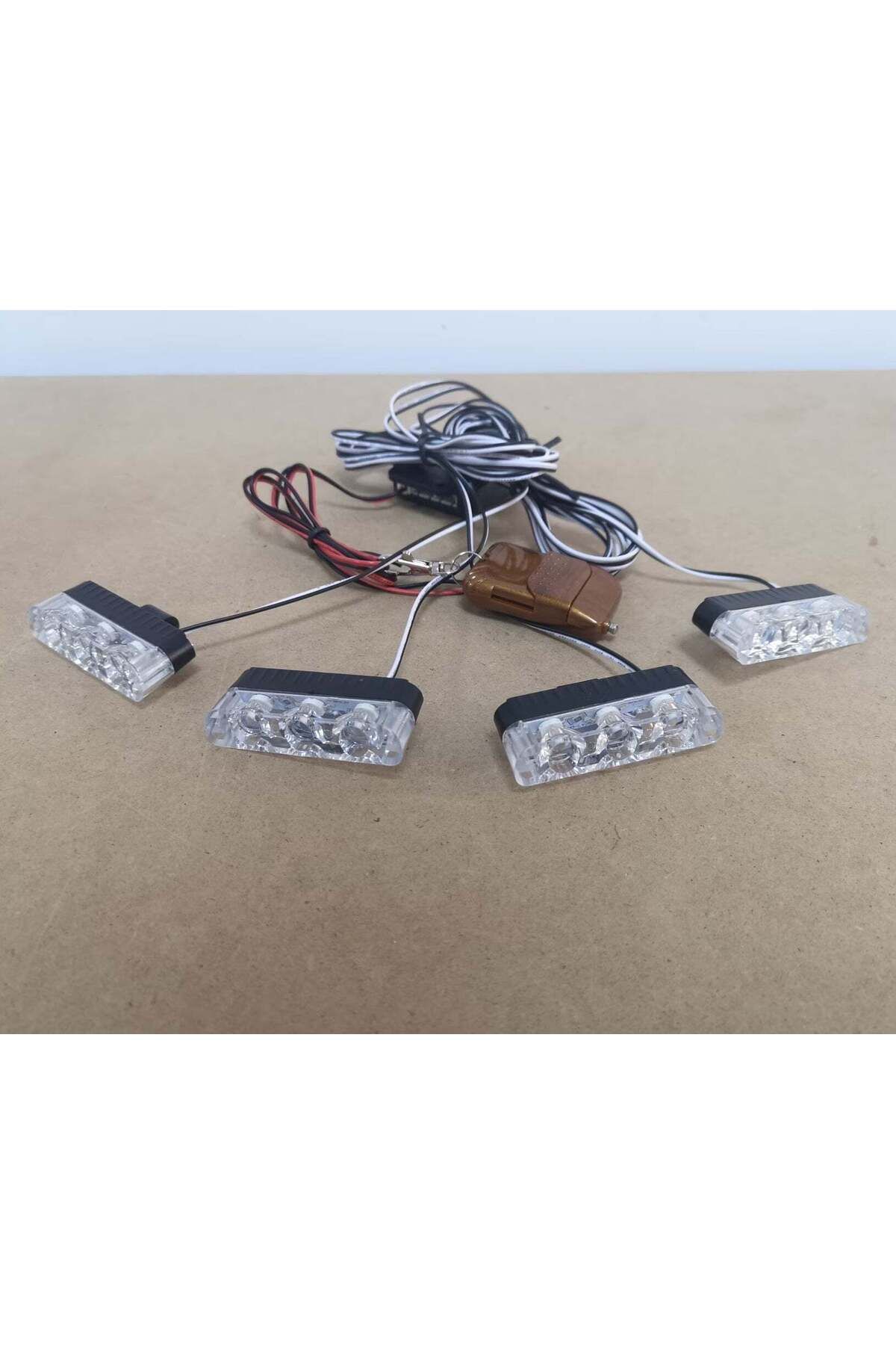 divendi-ro-Set of 4 red-blue LED warning lights for grid, strobe functions, 36W, 12V 6
