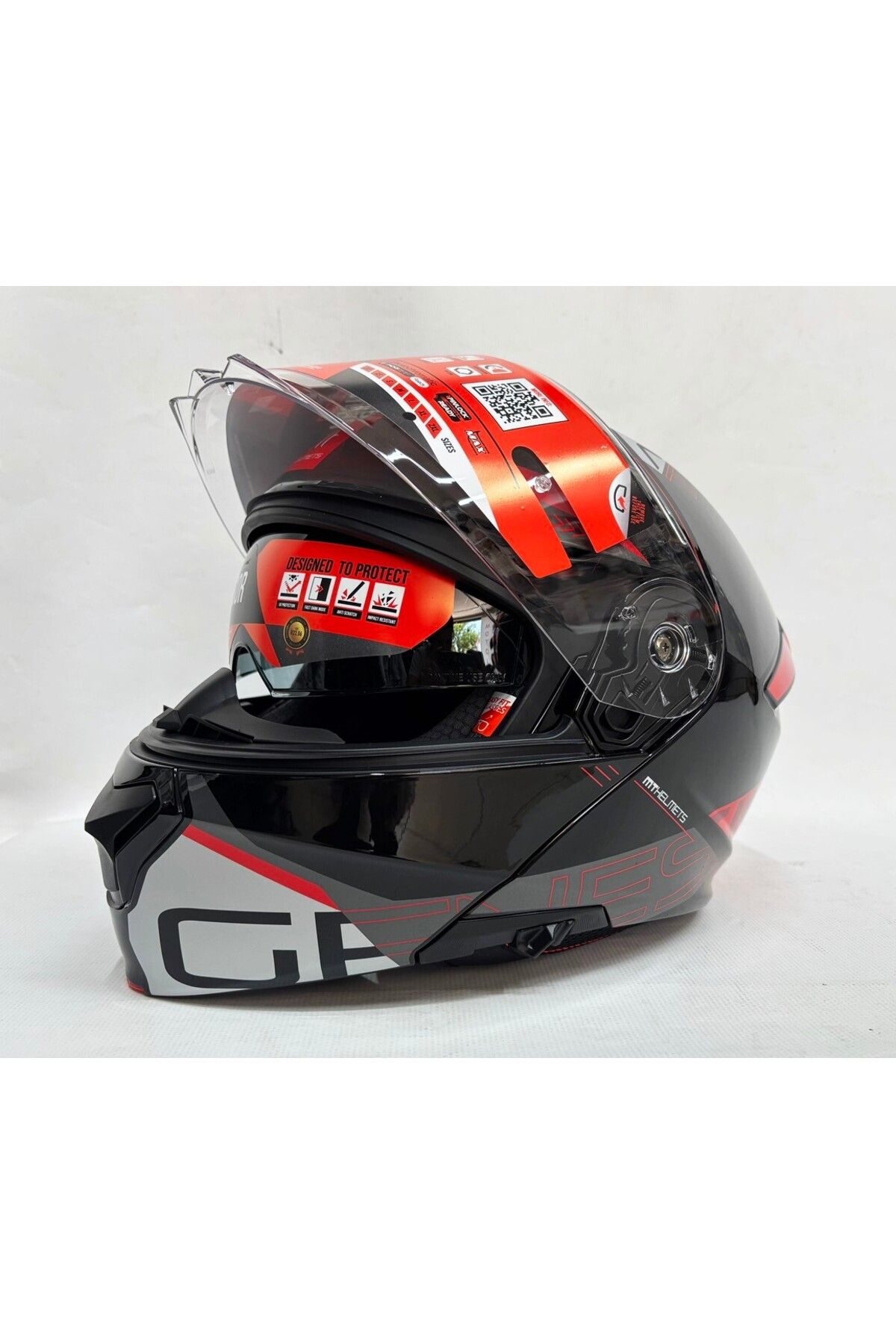 MT Genesis Sv Atempo B15 Parlak Renk Çene Açılır Kask Iç Güneş Vizörlü