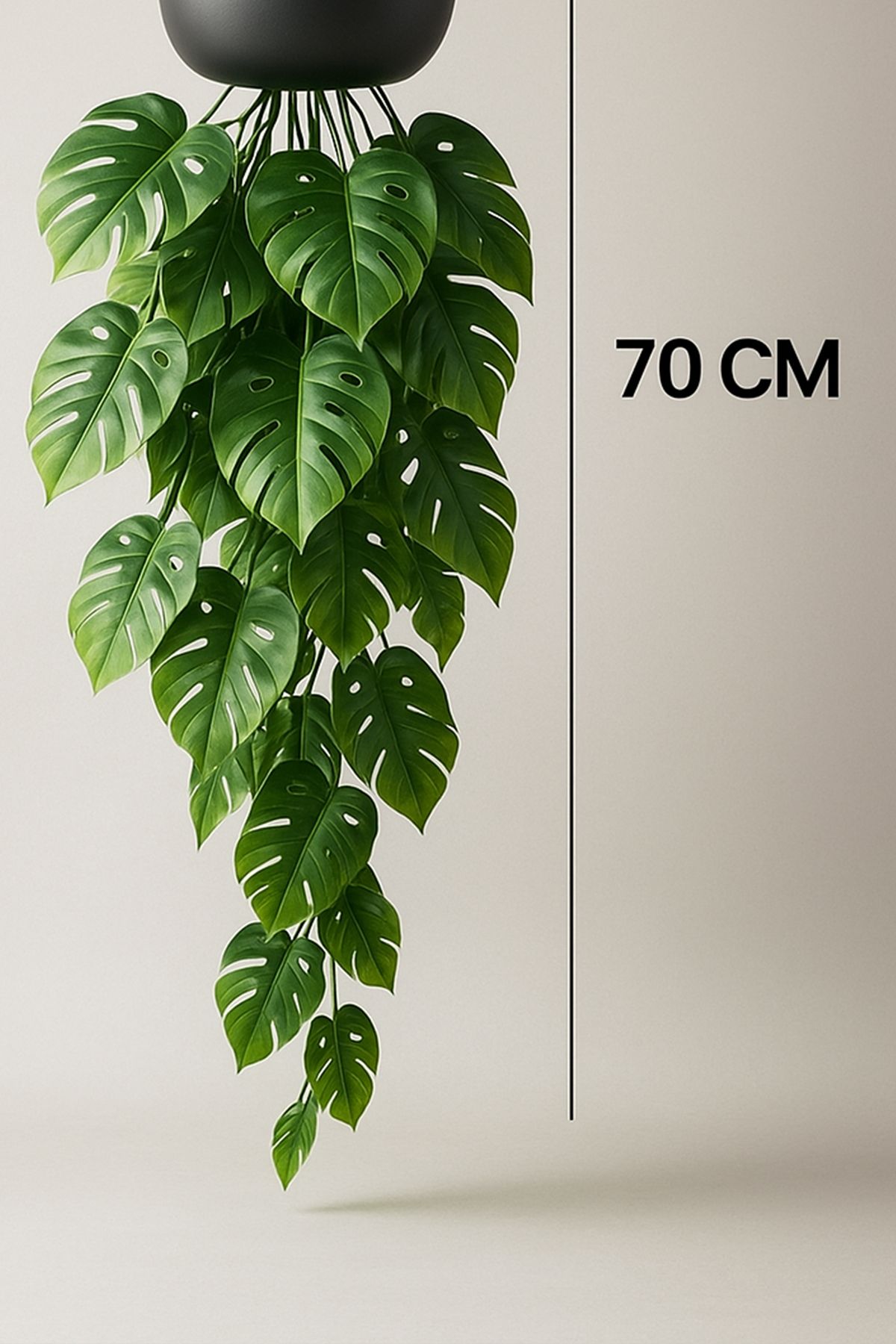 ALSHOP Sarkan Monstera Deve Tabanı Yapay Sarmaşık Pastel 70cm