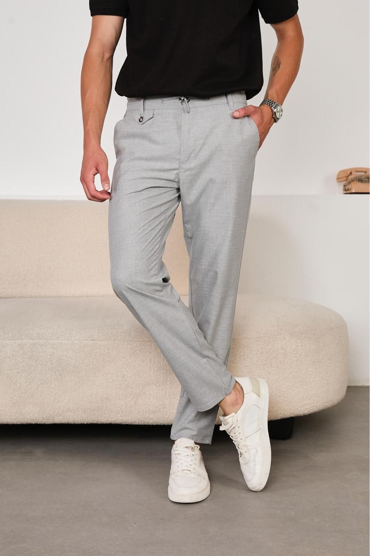 HA-KA GİYİM Erkek Yeni Sezon Jogger Pantolon Kapaklı Düğme Detaylı Regular Kalıp Jogger Pantolon