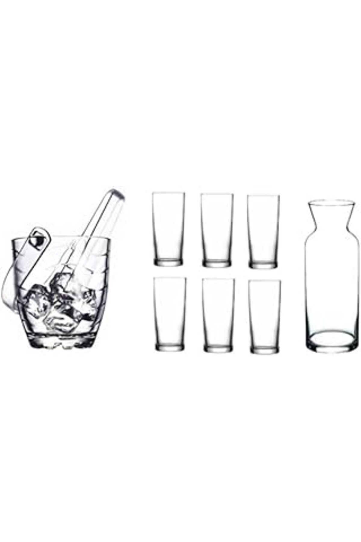 ASİTAN Paşabahçe Rakı Bardak Ve Buz Kovası Seti 9 Prç