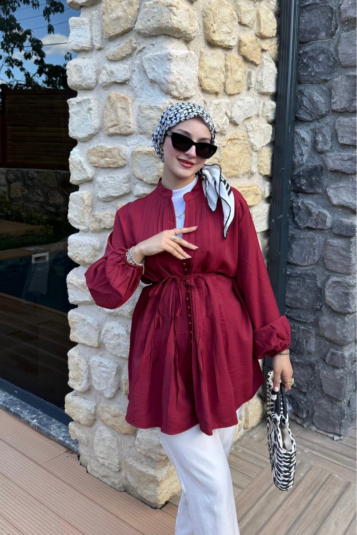 lurex moda Pamuk Vual Biyeli Gömlek