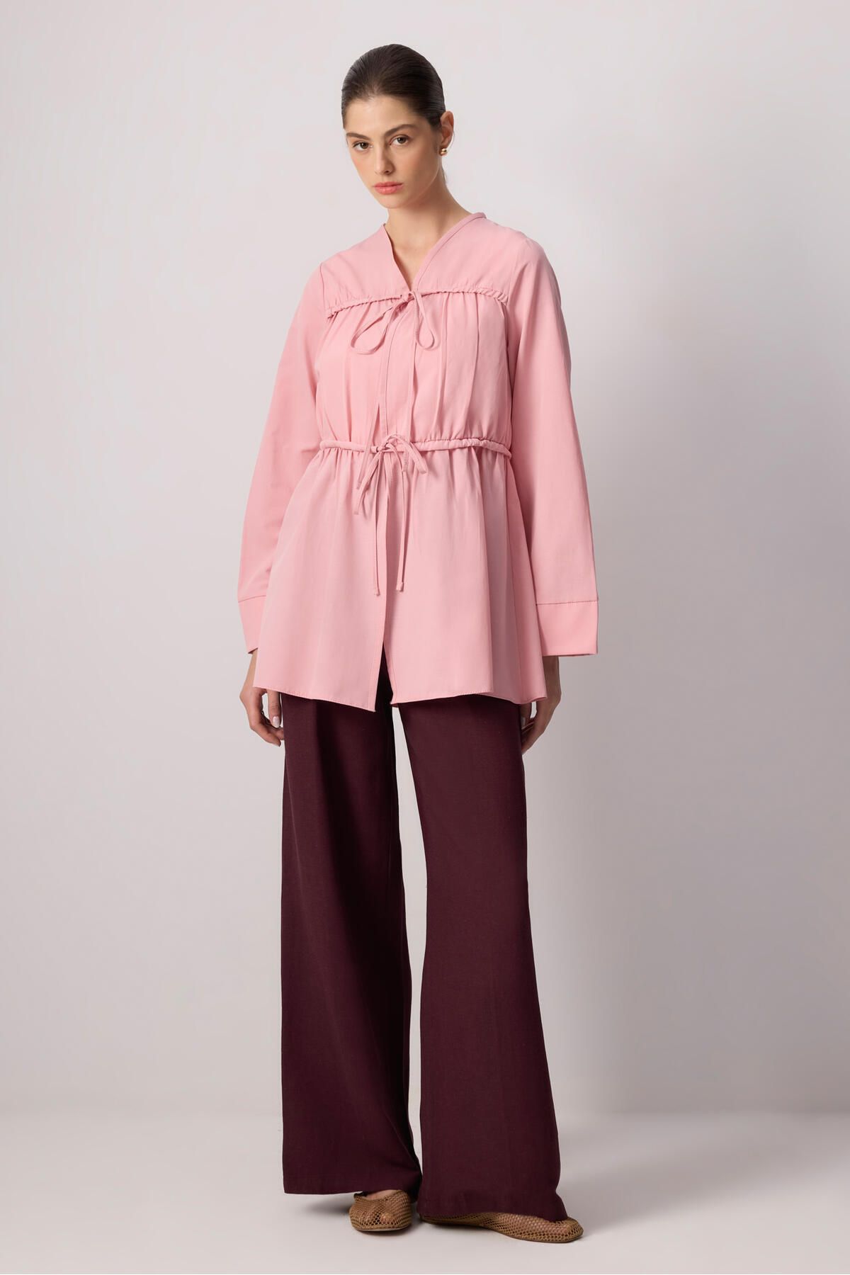 Touché Privé-Poplin Kimono with Tie Front 1