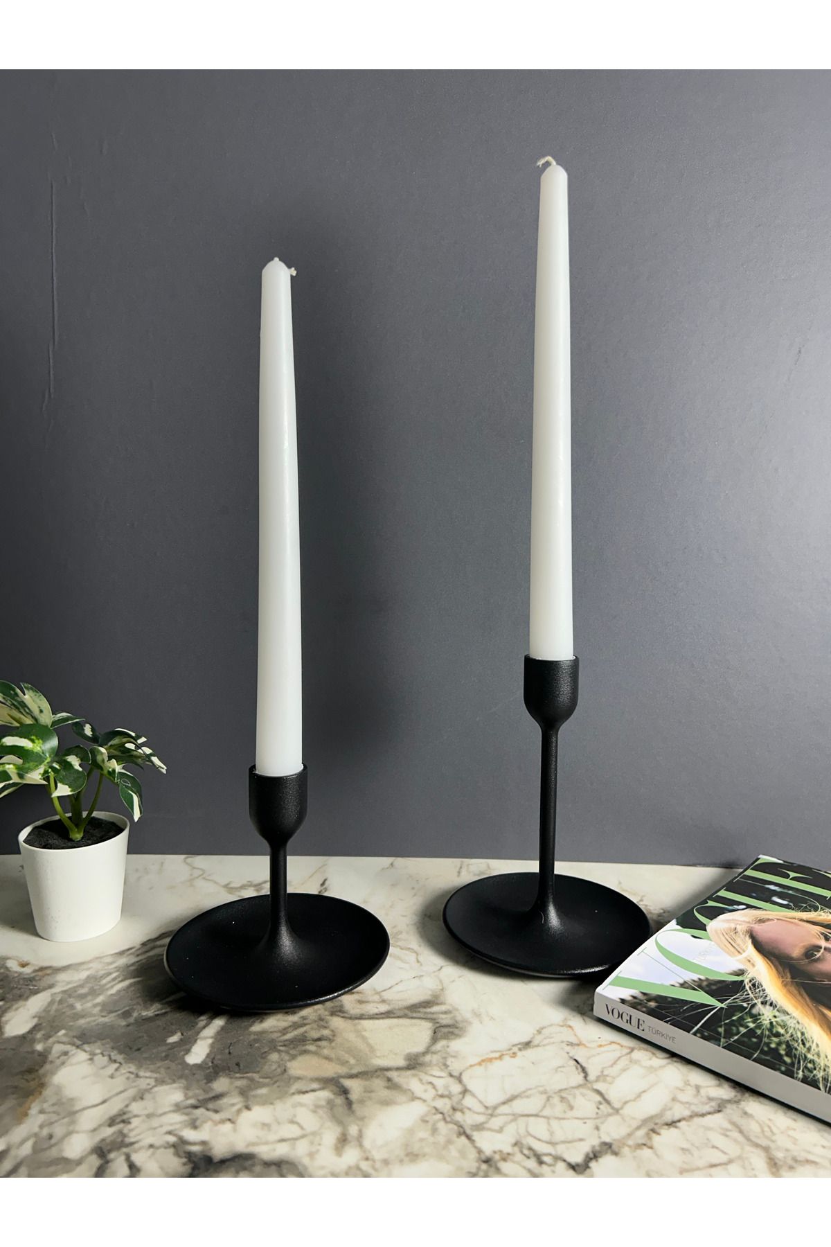 Lusora Design Dekoratif 2 Adet Şamdan Mumu