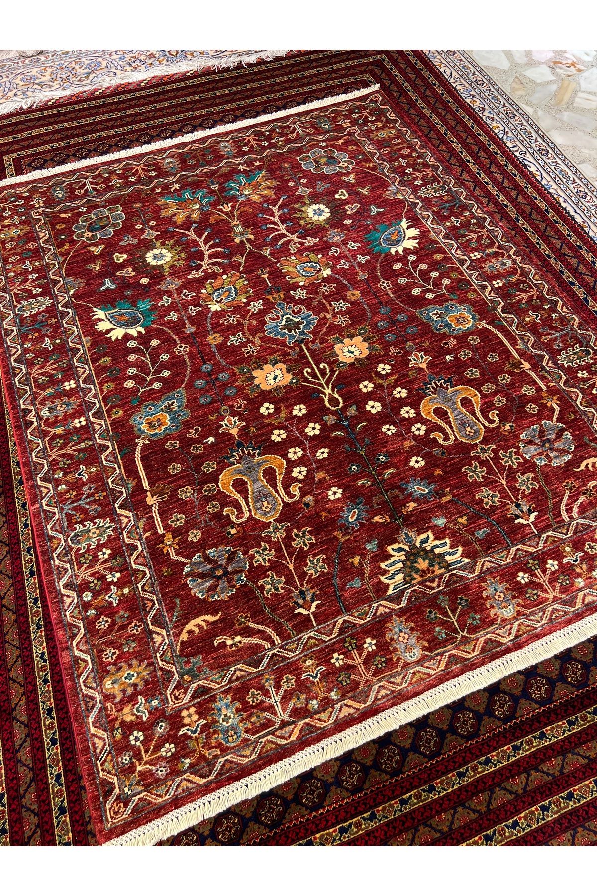RD RAMAZAN DAĞ EL HALI SANATI El Dokuma Afgan Şirvan Halısıdır Birinci Sınıf Kalite Ebat 200x160
