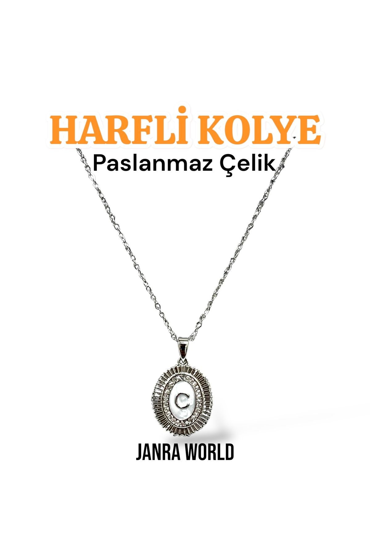 JANRA WORLD Harfli Model Çelik Kolye – Paslanmaz Çelik – Kadın Gold & Silver Renk Seçenekli HARFLİ KOLYE
