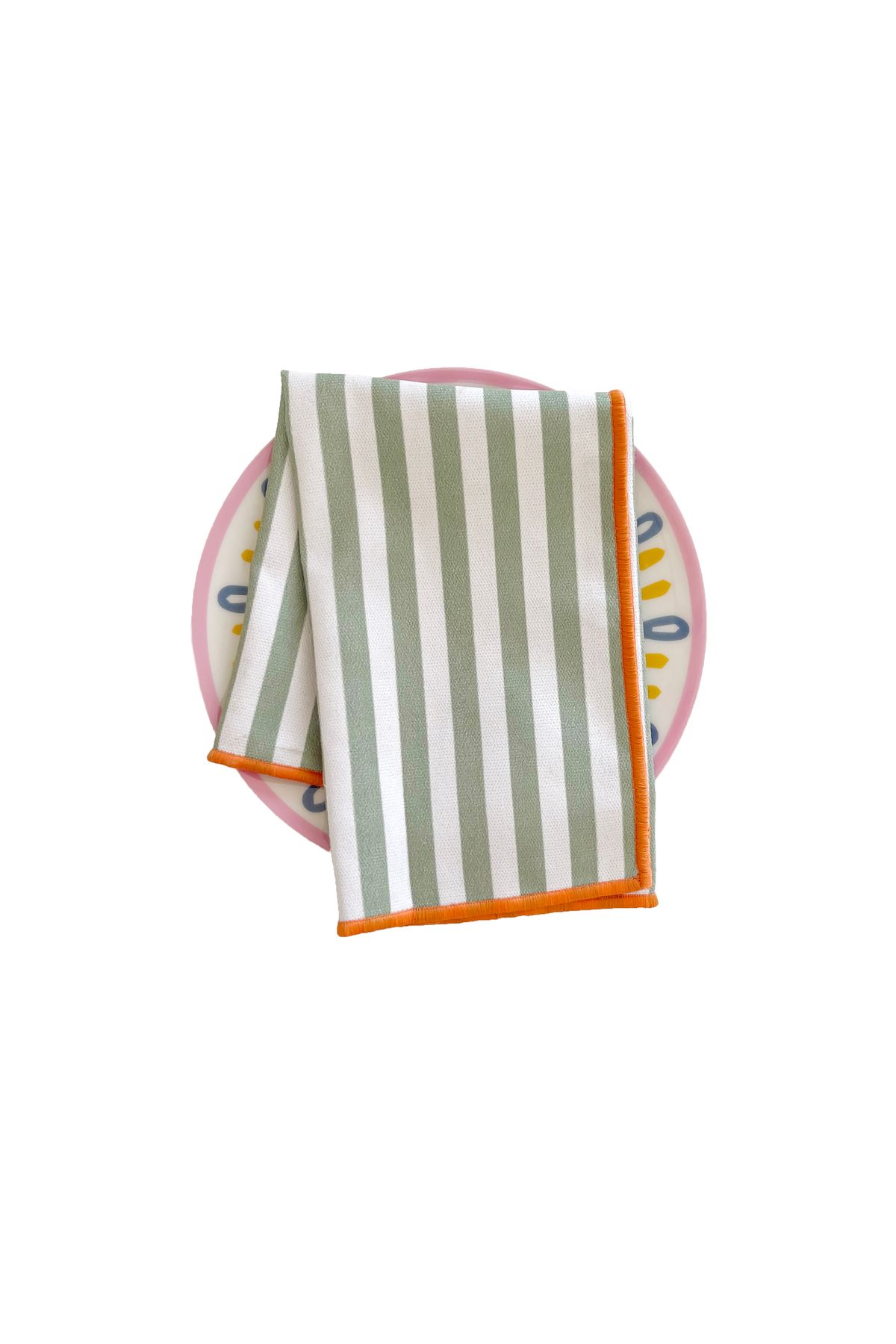 RİTMOHOME Etnik, Çizgili, Baskılı, Renkli, Kenar Biyeli Kumaş Servis Sunum Peçetesi Büyük Boy 40x40 (2 ADET)