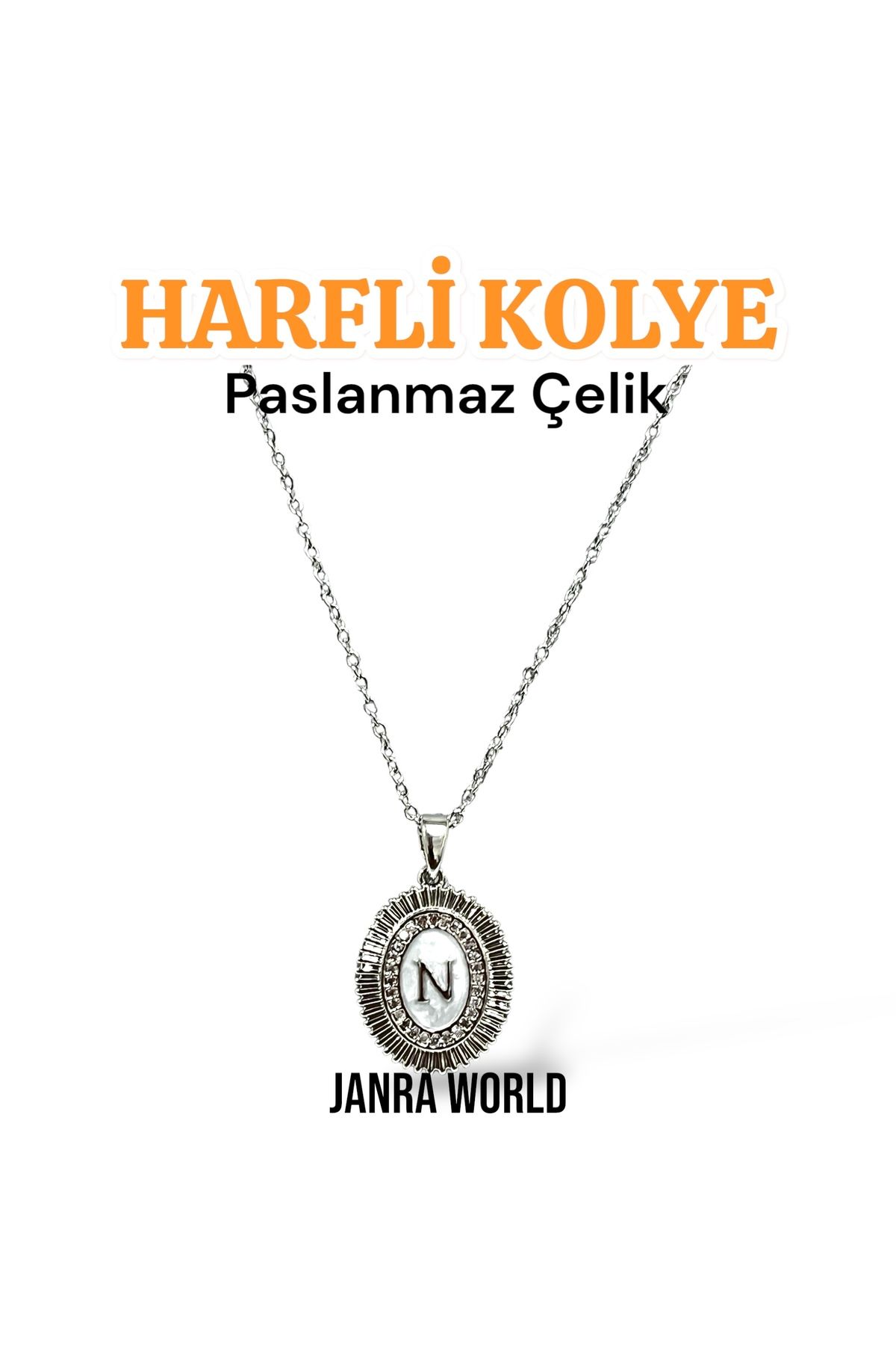 JANRA WORLD Harfli Model Çelik Kolye – Paslanmaz Çelik – Kadın Gold & Silver Renk Seçenekli HARFLİ KOLYE