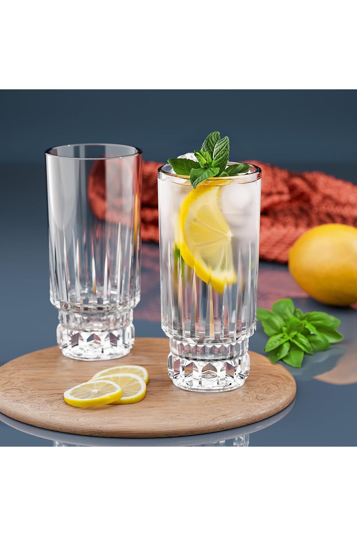 YzHome 6 Lı Kristal Cam Meşrubat Bardağı Bardak Kupa 270ml