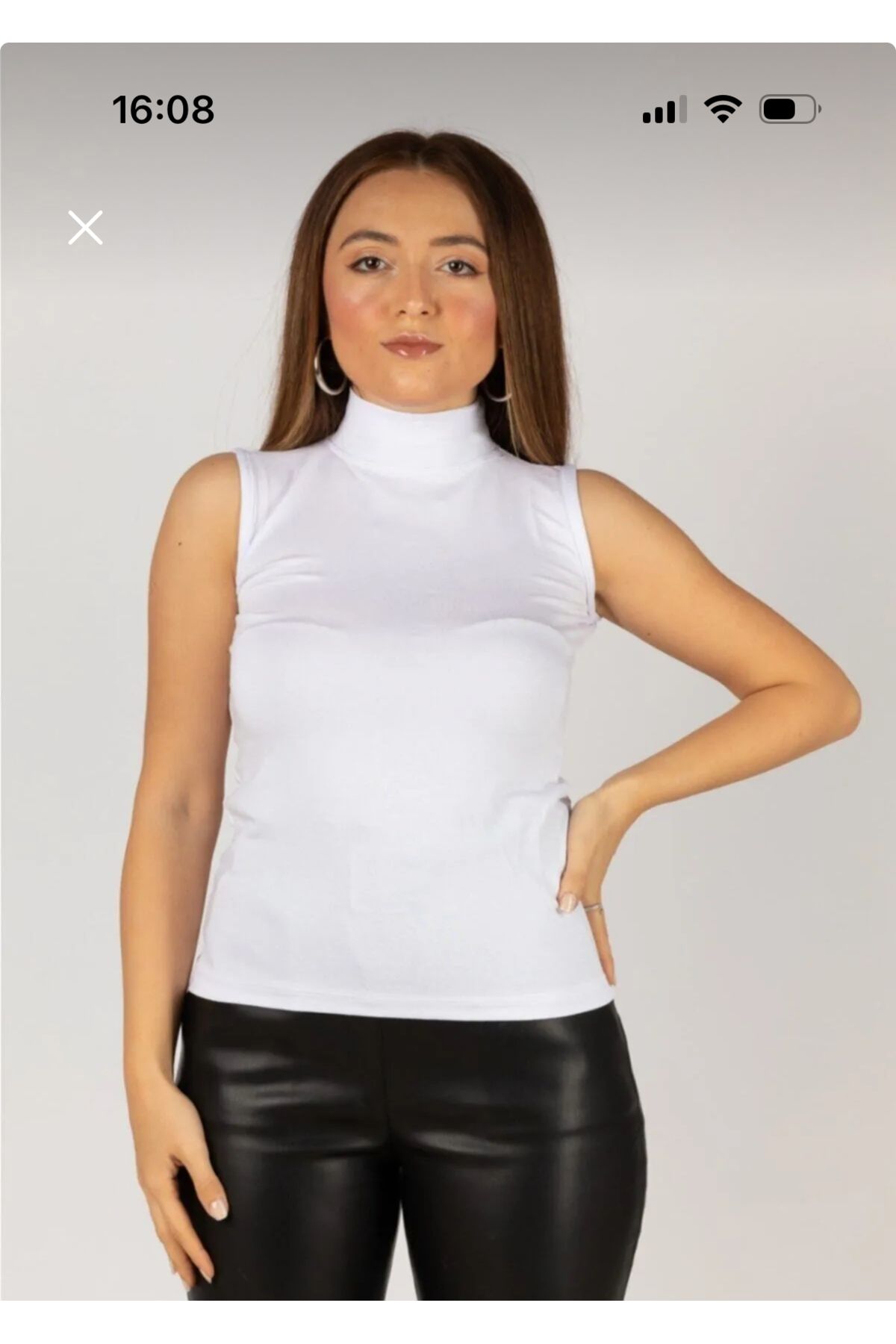 Butik Boğazlı Viskon Kolsuz Kadın Badi - Bluz Pamuklu Badi
