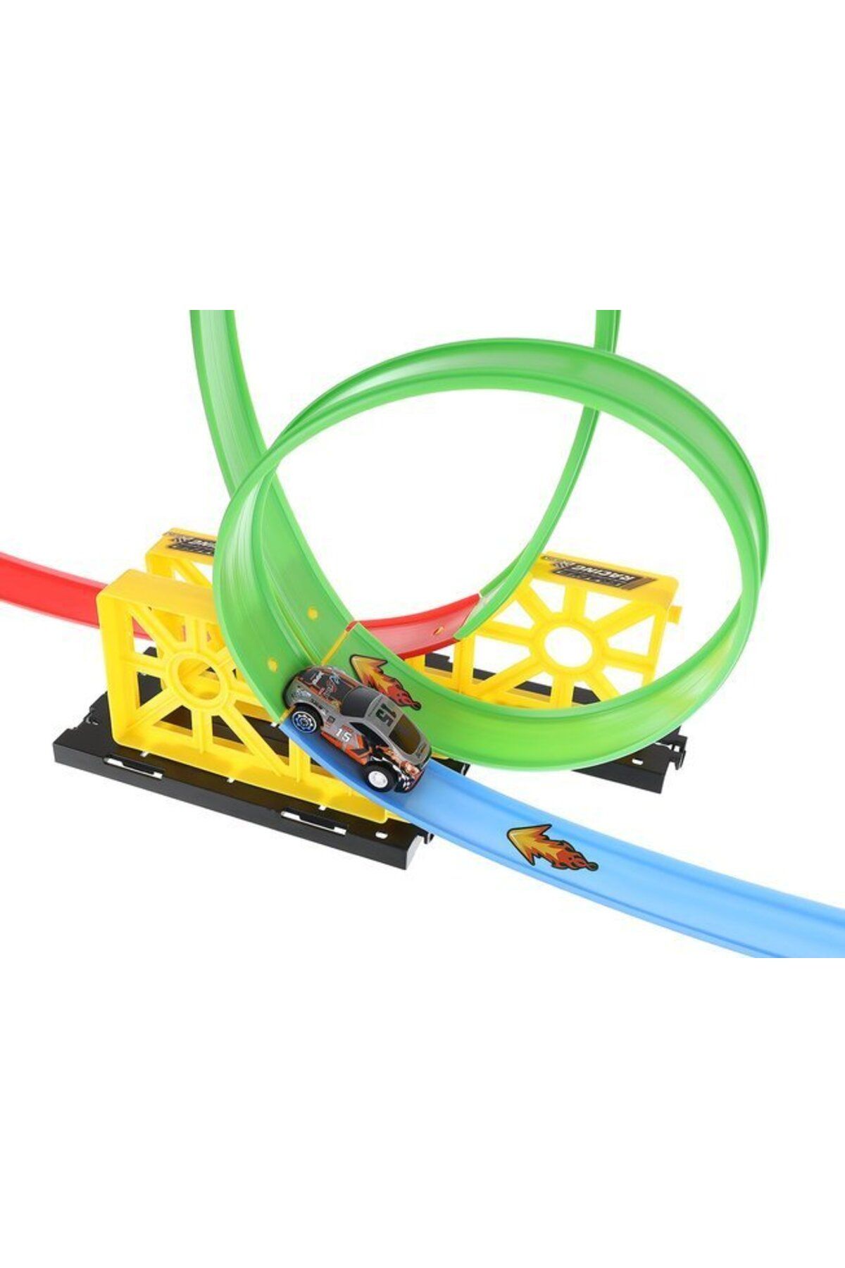Iso-Circuit with launcher and toy car, track with x 2 loops and 2 cars, track length 165 cm 6