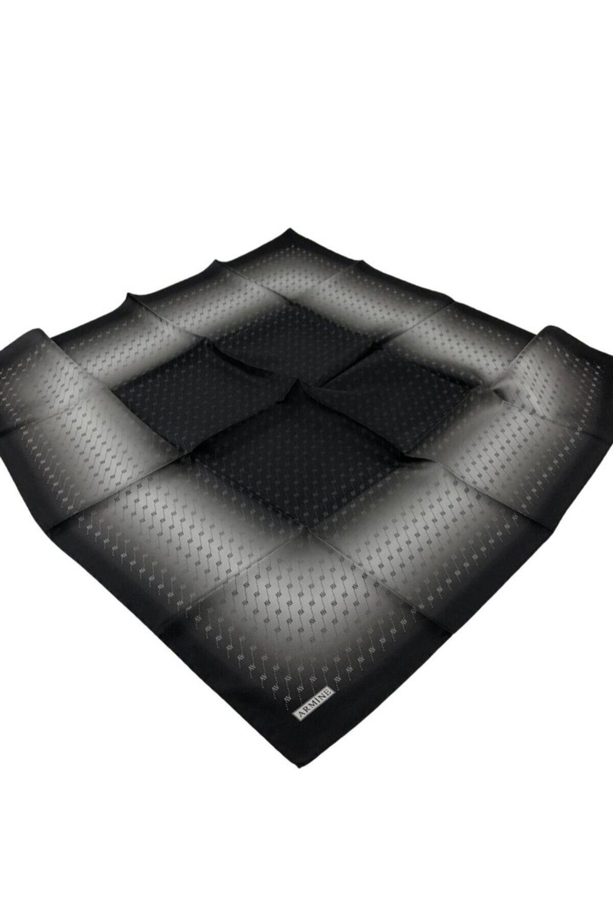 Armine-Nostalgia Series Silk Twill Scarf 9003D-08 Geometric Pattern Black 5