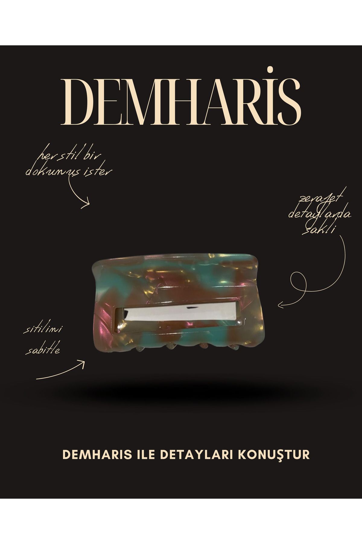 DEMHARİS şık & zarif desenli toka