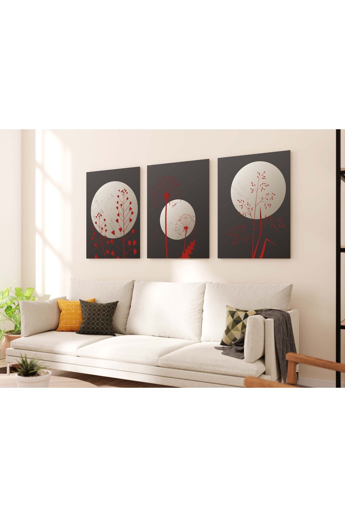 MAGNASTE Duvar Tablosu Çerçeve Görünümlü Mutfak Tabloları 3 lü Tablo Premium Kalite Modern Tablo Bohem Tablo