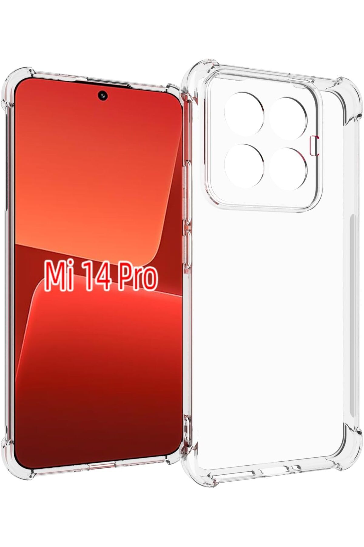 Ehr. Xiaomi Mi 14 Pro Uyumlu Darbe Önleyici Sararmaya Dayanıklı Airbag Korumalı Ultra Slim TPU Şeffaf Sil