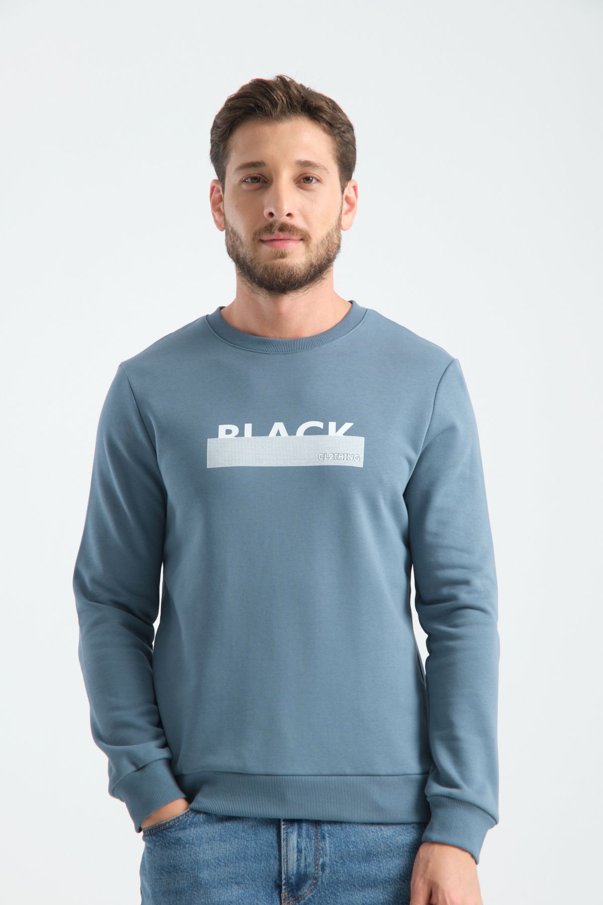 Shooter Sportswear Elite Class Erkek Sweatshirt Orman Yeşili Sökülmez Baskı Standart Kalıp