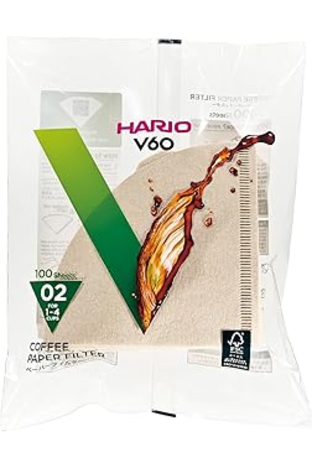 Mu Art Ahşap Hario V60 02 Dripper Filtresi Natürel (100 ADET)