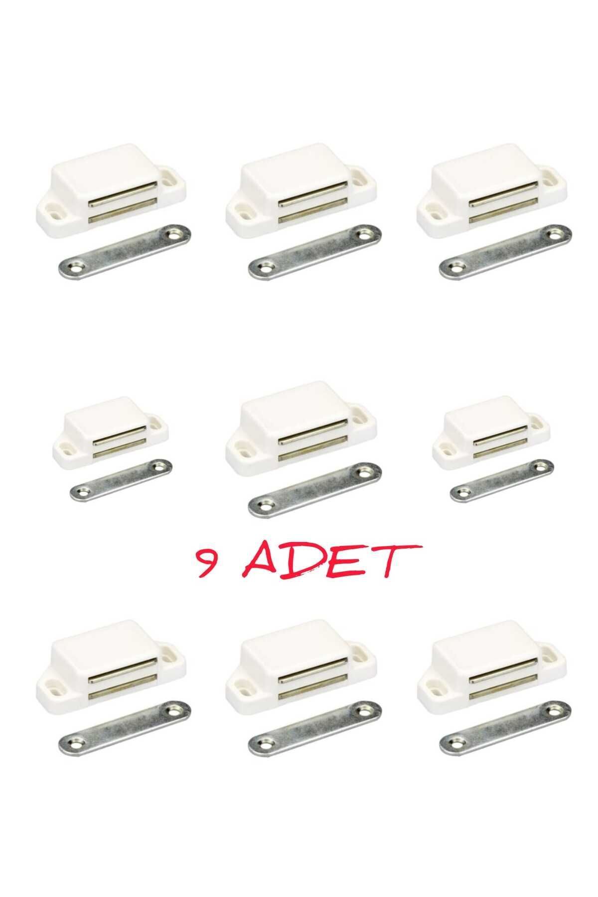 teknotrust (9 ADET) 5,7cm Beyaz Mıknatıslı Sineklik Çıtçıt Kapak Tutucu 57mm