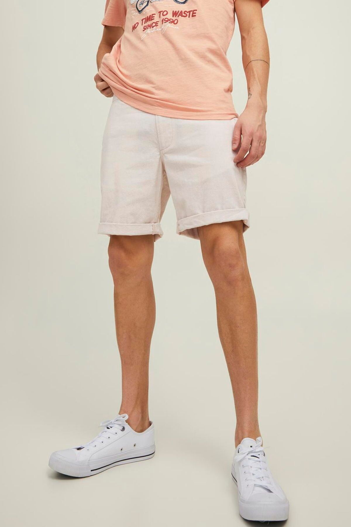 Jack & Jones Erkek Keten Karisimli Chino Sort - Dave