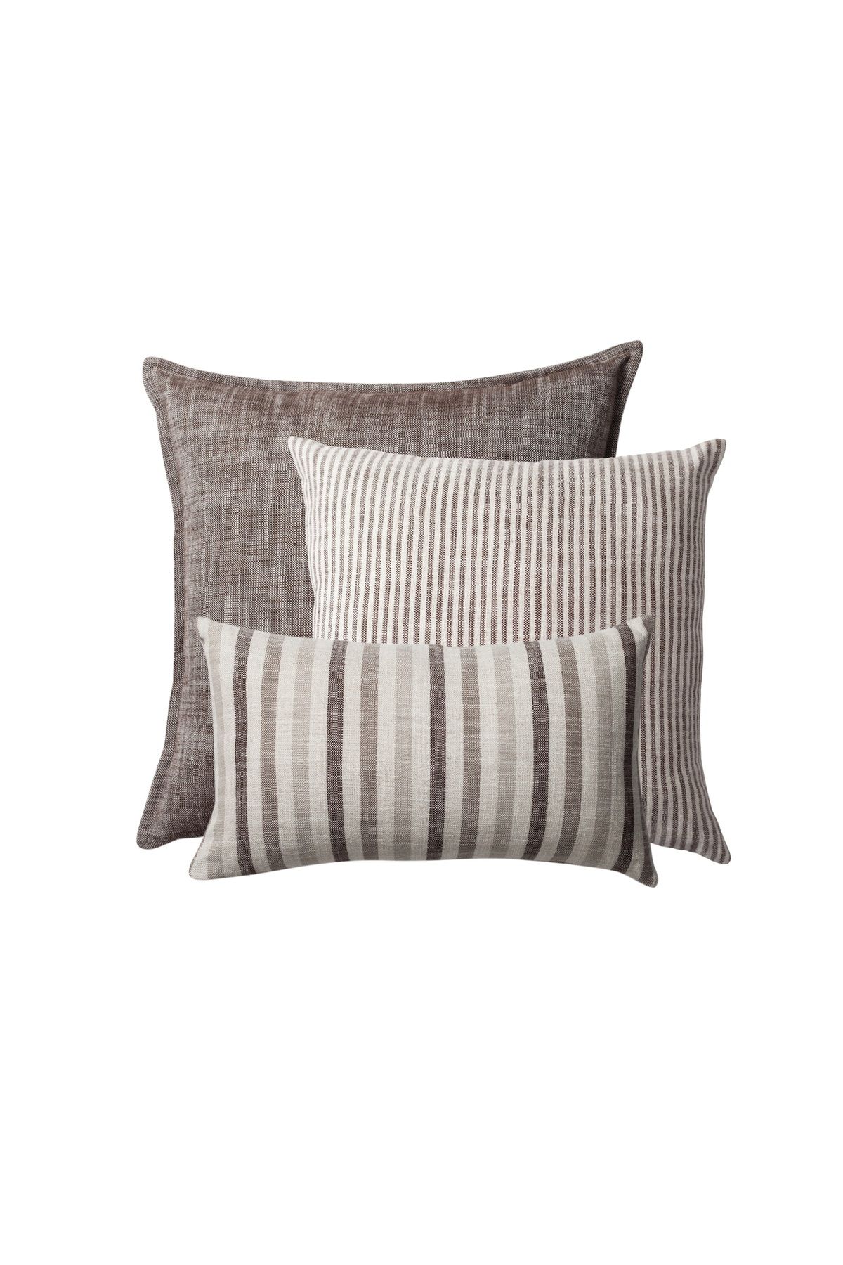 Fineroom Living " StripeOnStripe " - Dekoratif Yastık- 3'lü Kombin Set (Ic Yastık Dahil)