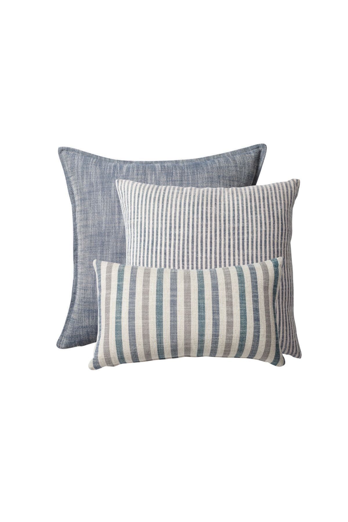 Fineroom Living " StripeOnStripe " - Dekoratif Yastık- 3'lü Kombin Set (Ic Yastık Dahil)