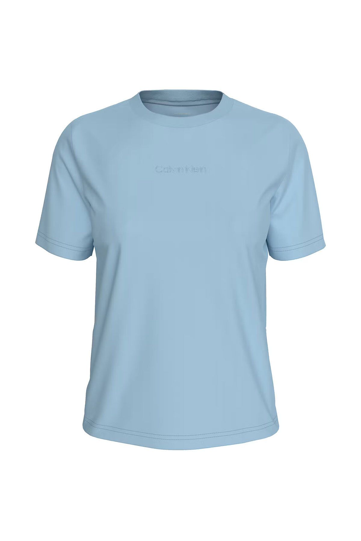 Calvin Klein Kadın A - SS Klasik 20S JSY Logo Grap T-Shirts – Açık Mavi