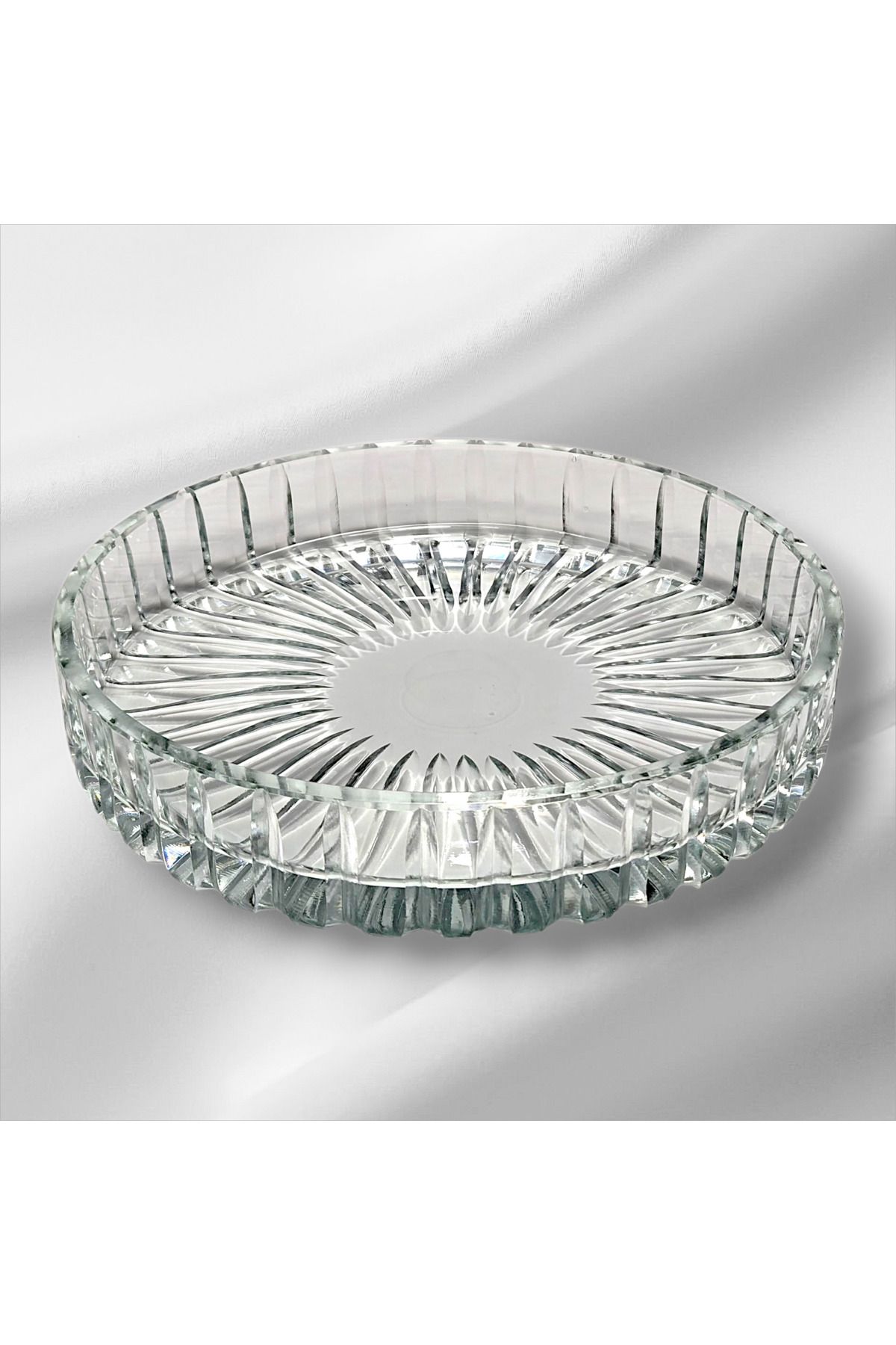 Kristal Market El Yapımı Kristal Vertical Kesim 25 Cm Dekoratif Sunumluk Kase
