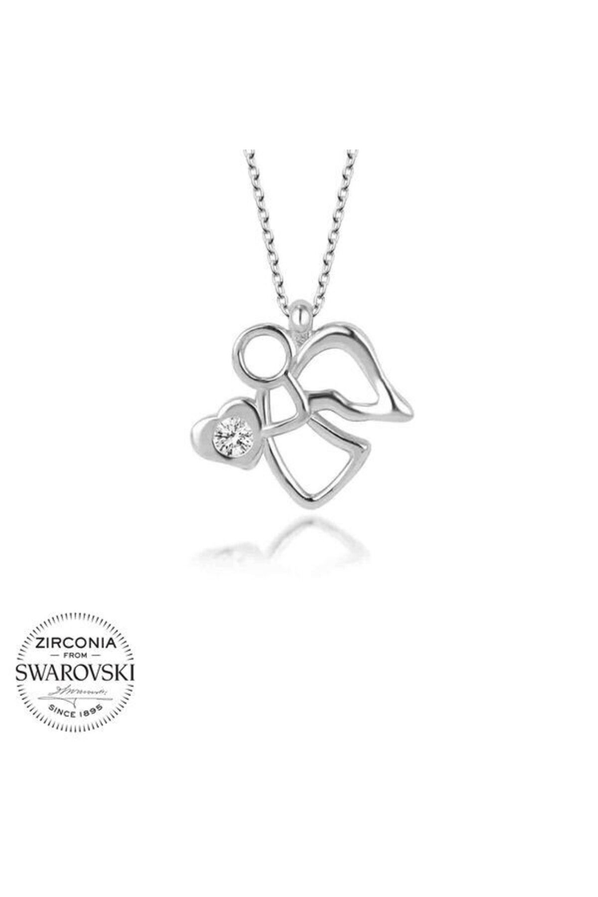 shop Taşlı Melek 925 Ayar Gümüş Kolye