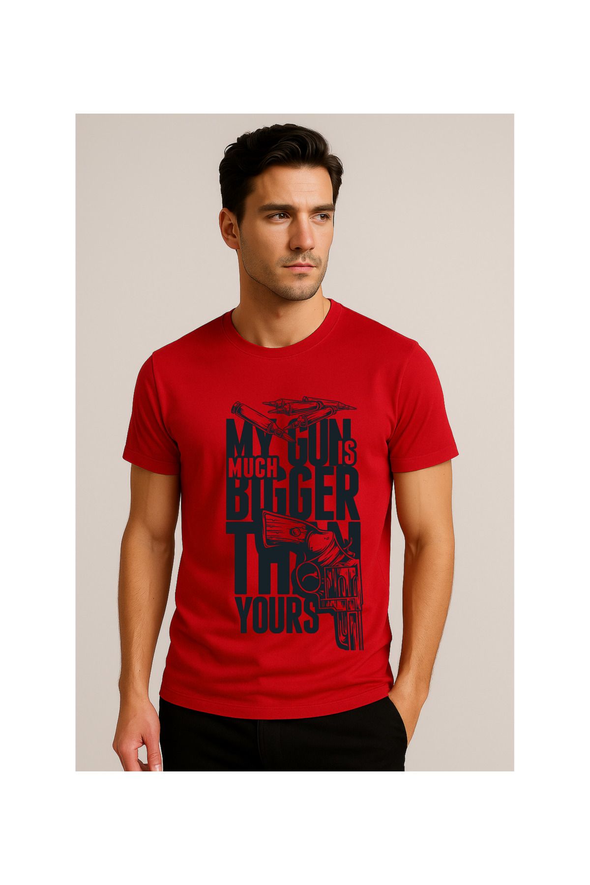 MODA Kısa Kollu, Regular Kalıp, Desenli, Erkek Tshirt