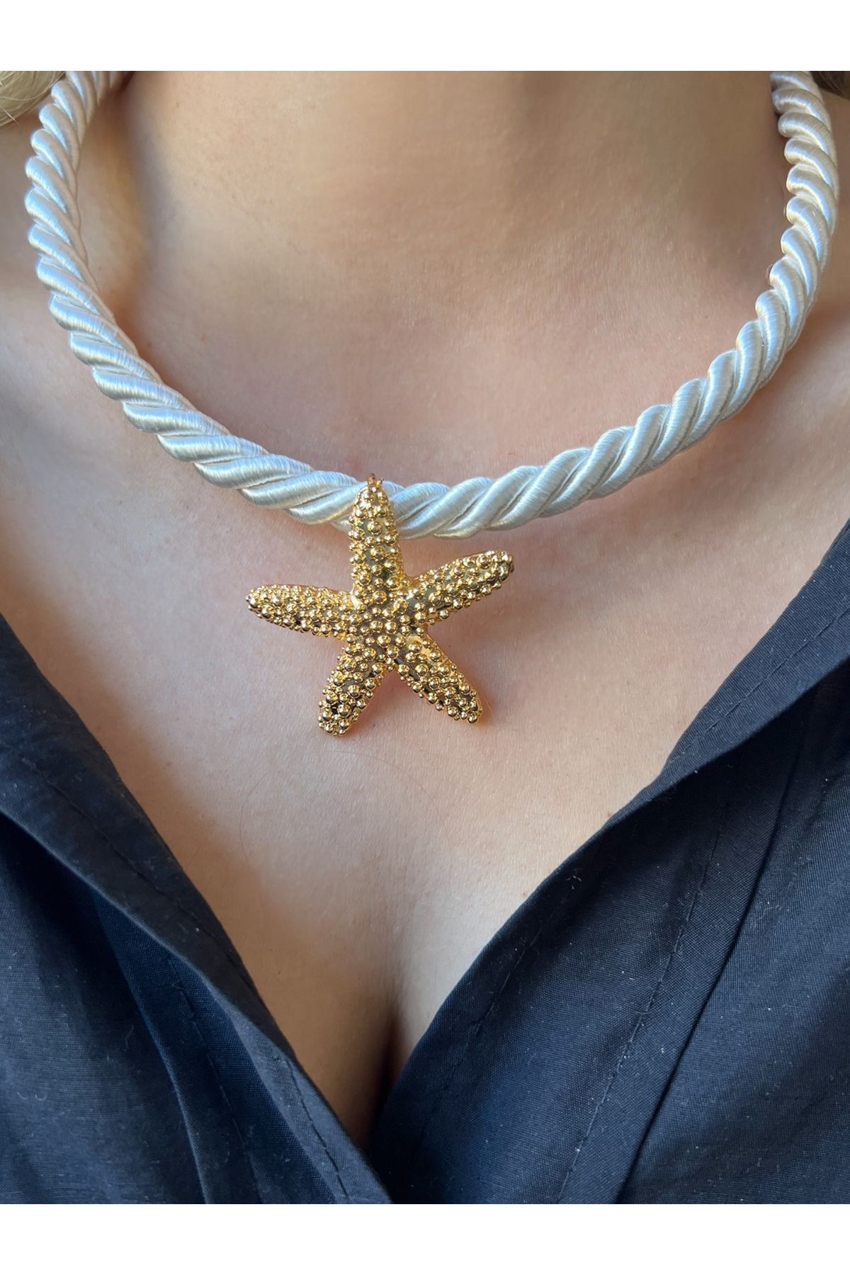 Bo Takı ve Aksesuar Gold yıldız model halat kolye