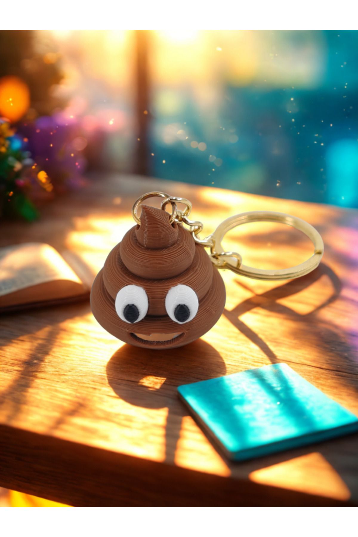 Shuttle Park Unisex Özel Şık Tasarım 3D Gülücük Emoji Poop Anahtarlık Sevimli Sert Plastik Hediye Aksesuar 1 Adet