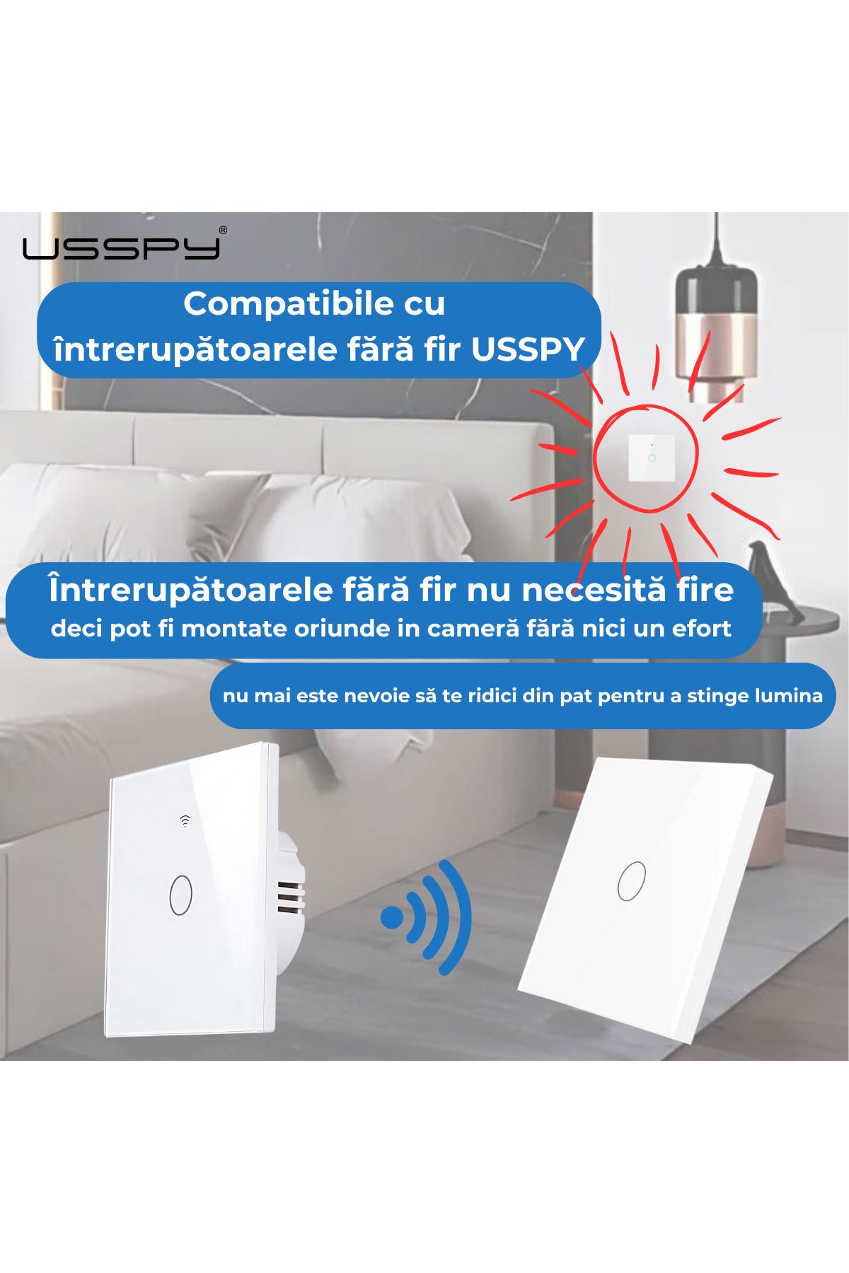 ARMY STORE-Smart touch switch, Wifi, 3 channels, 10A, Gold 6