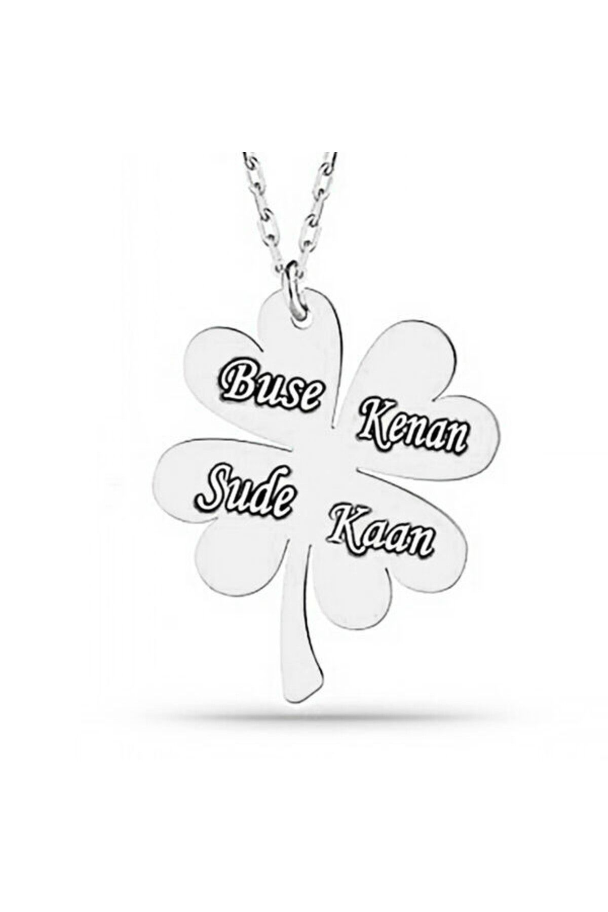 shop Dört Yaprak Yonca Kişiye Özel İsim 925 Ayar Gümüş Kadın Kolye