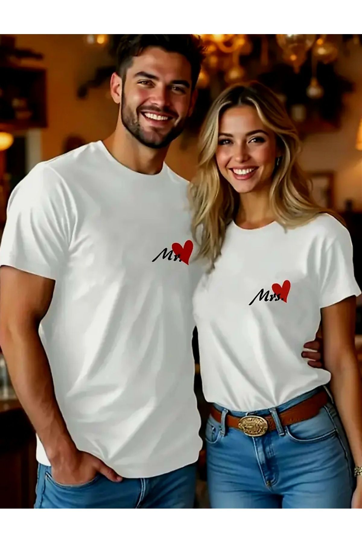 BYGGDESİGN BY GG DESİGN NAKIŞ BASKILI SEVGİLİ & EŞ TSHIRT