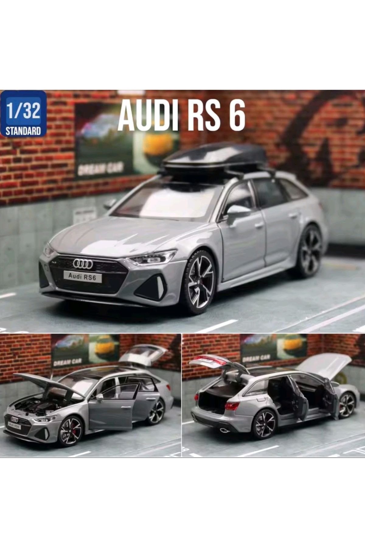 Z1 Home Audi Rs6 1:32 Metal Maket Araba Gri Birebir Wagon
