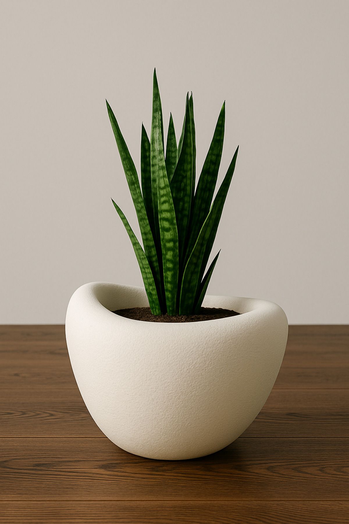 Lunalore Fiber Beton Görünümlü Dokulu Dekoratif Avize Saksı – 30 cm | Modern Tasarım Yapay & Canlı Bitki Uyum