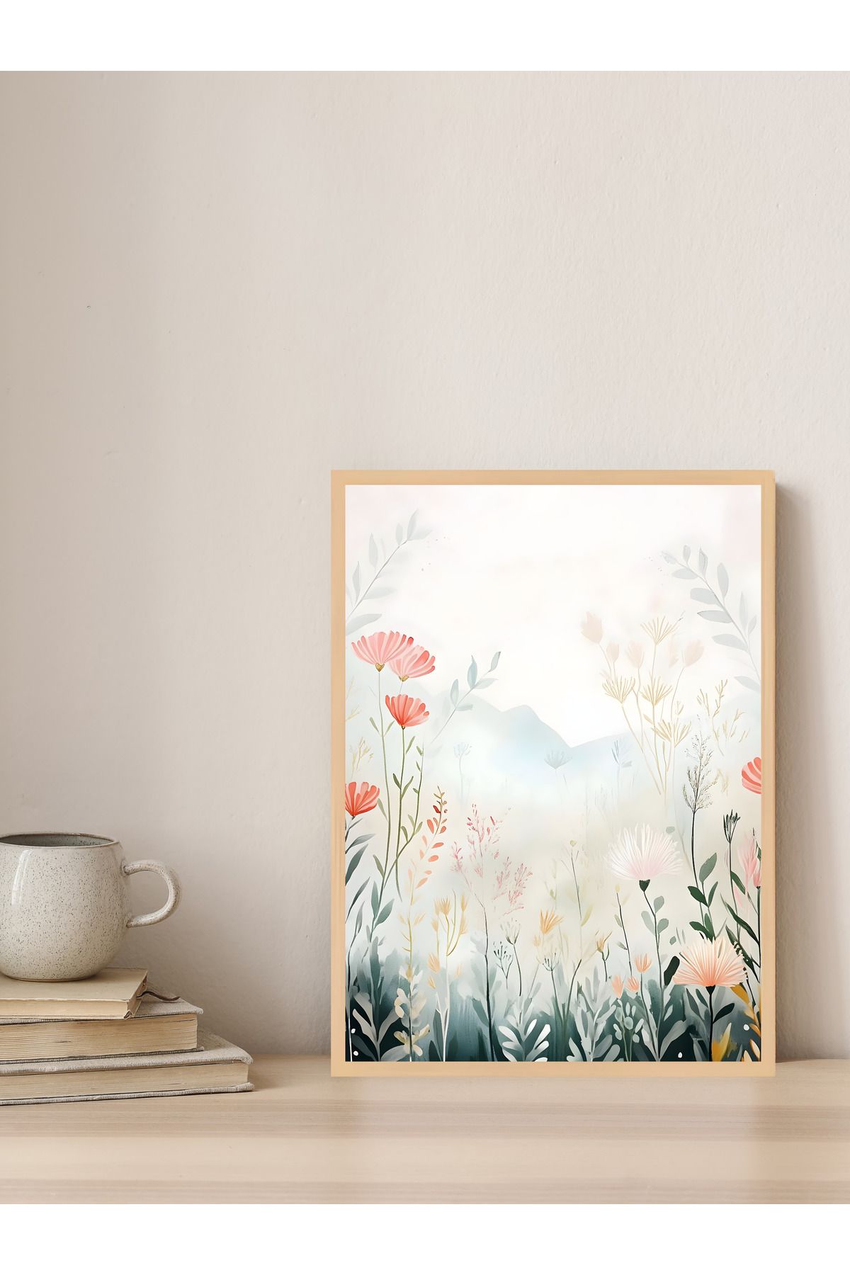 Tuba Decor Tek parça Ahşap Çerçeve Görünümlü MDF Tablo