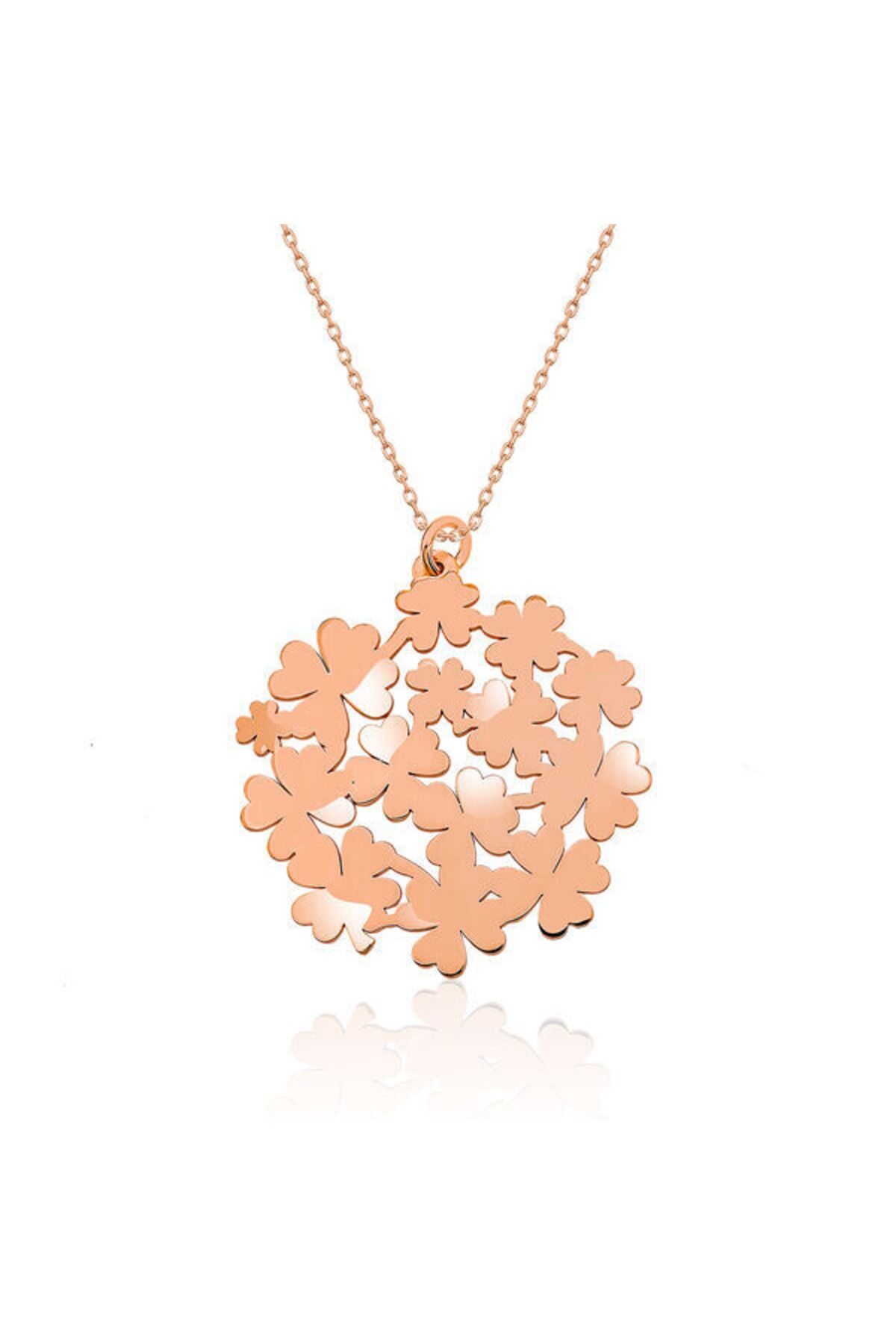 shop Rose Yonca Buketi 925 Ayar Gümüş Kadın Kolye