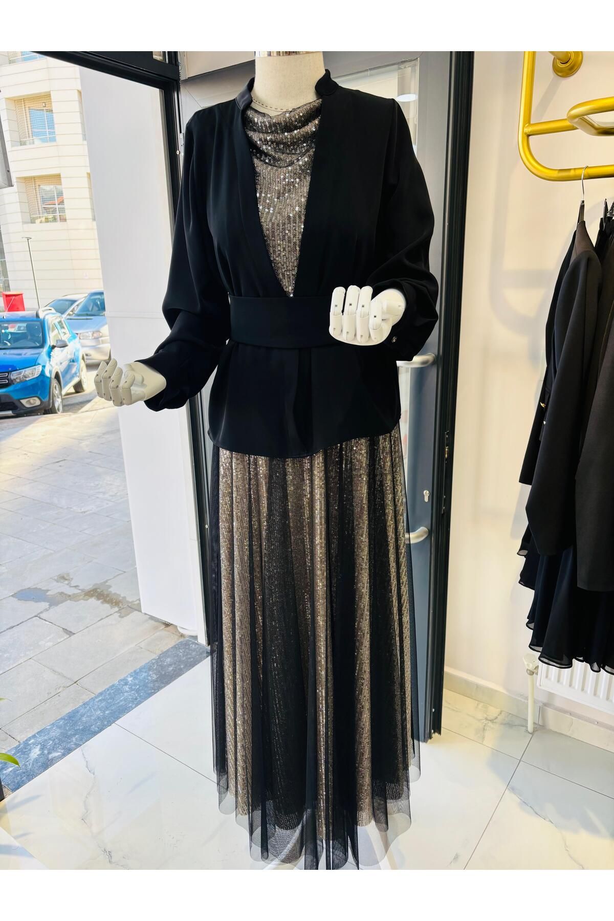 Almarwah Black ALMARWAH ETEK BLUZ TAKIM