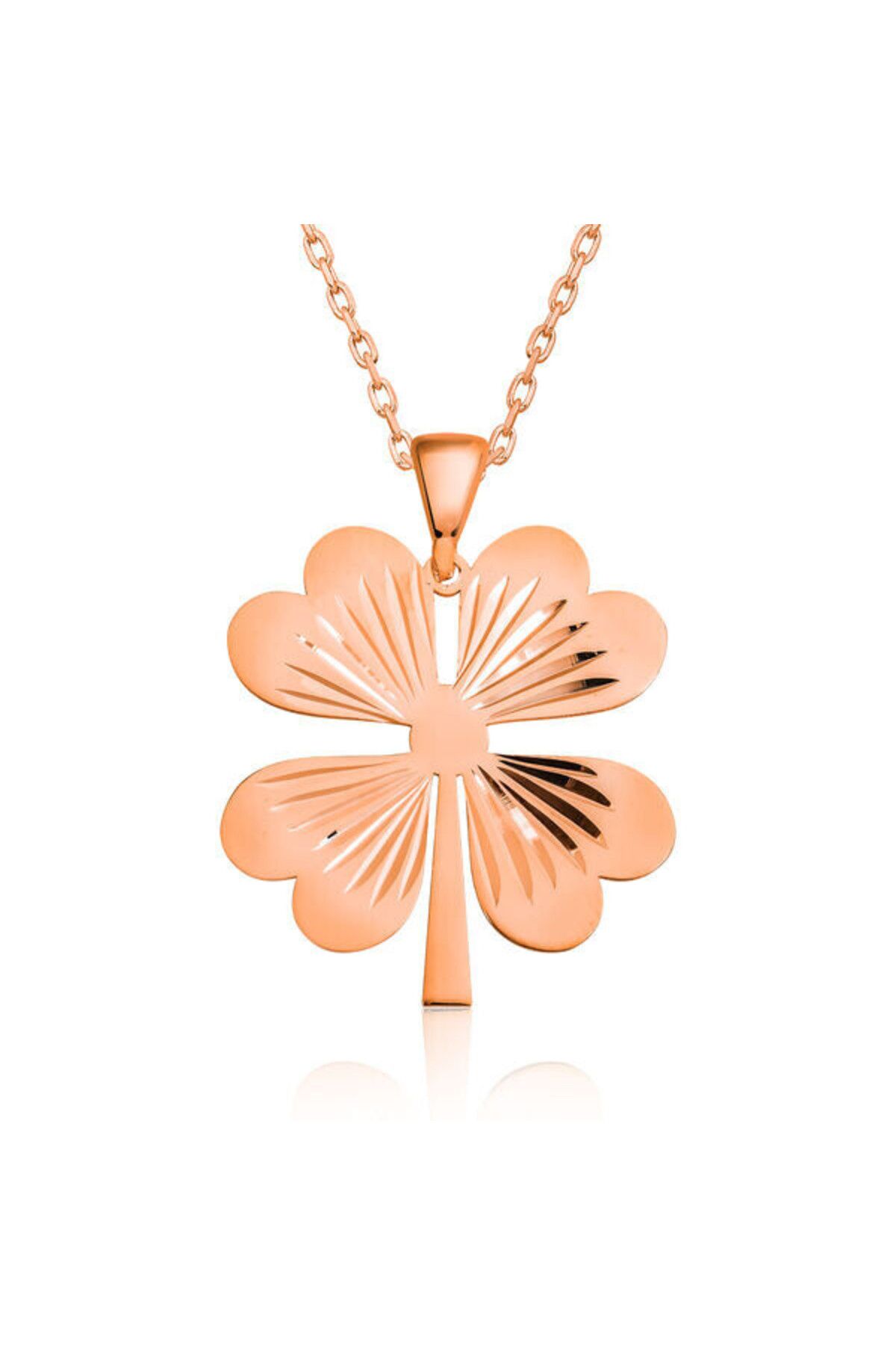 shop Dört Yaprak Yonca Rose 925 Ayar Gümüş Kadın Kolye