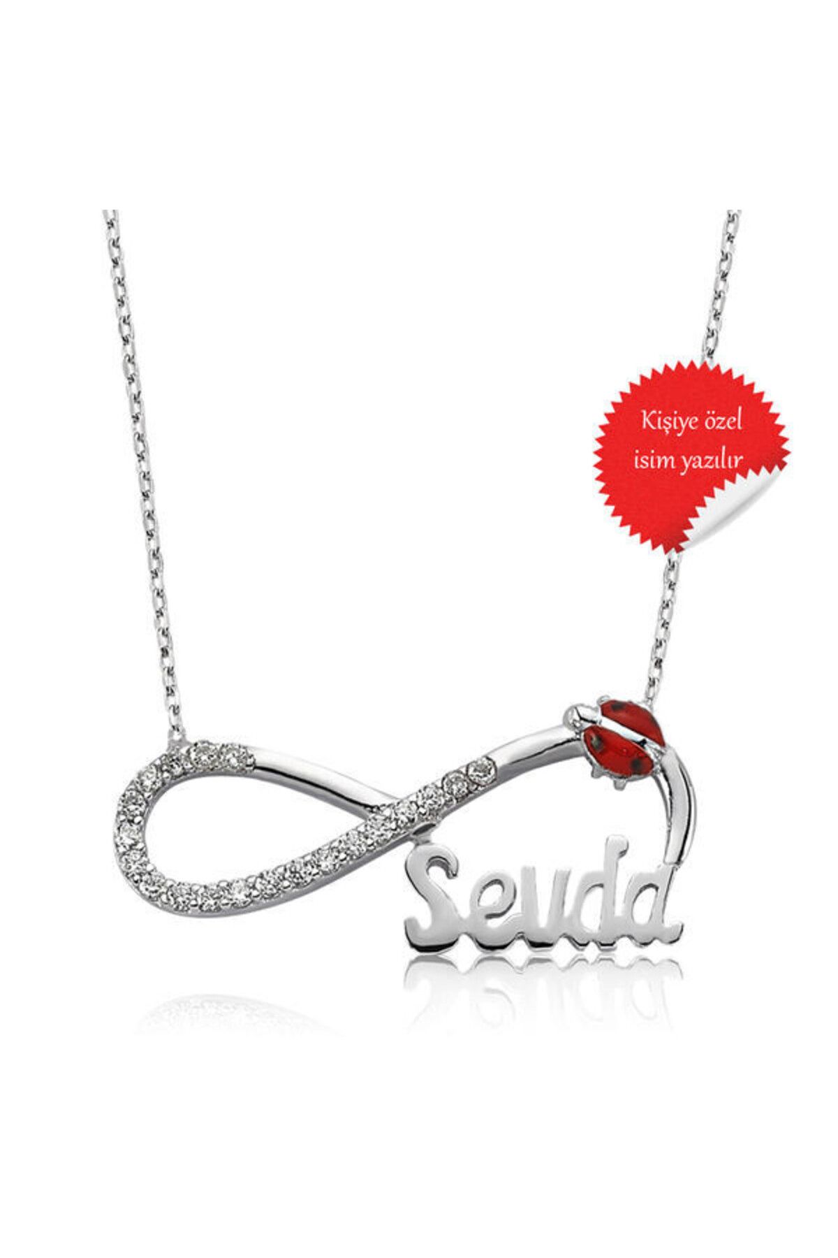 shop Uğur Böcekli Kişiye Özel Sonsuzluk 925 Ayar Gümüş Kolye