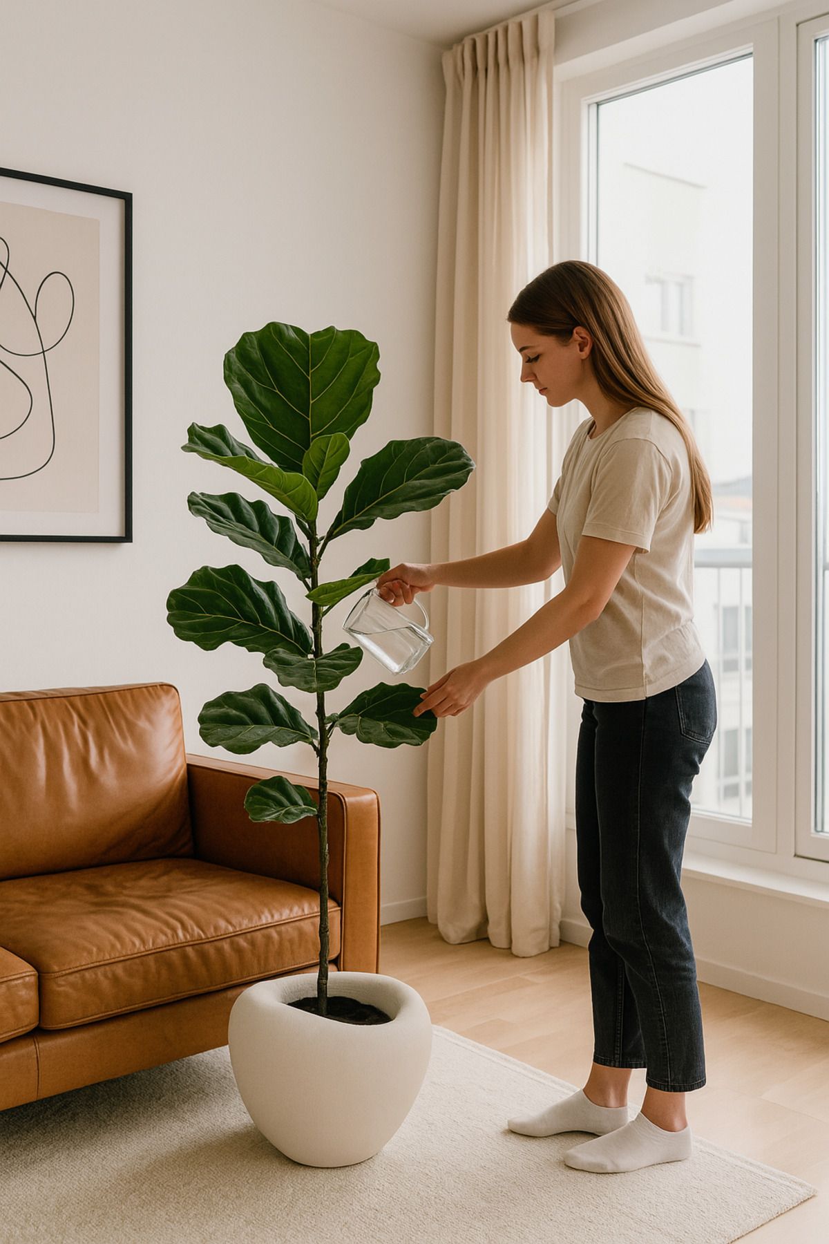 Lunalore Fiber Beton Görünümlü Dokulu Dekoratif Avize Saksı – 30 cm | Modern Tasarım Yapay & Canlı Bitki Uyum