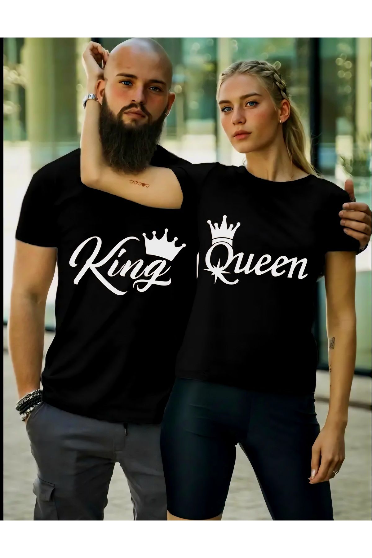 BYGGDESİGN BY GG DESİGN NAKIŞ BASKILI SEVGİLİ & EŞ TSHIRT