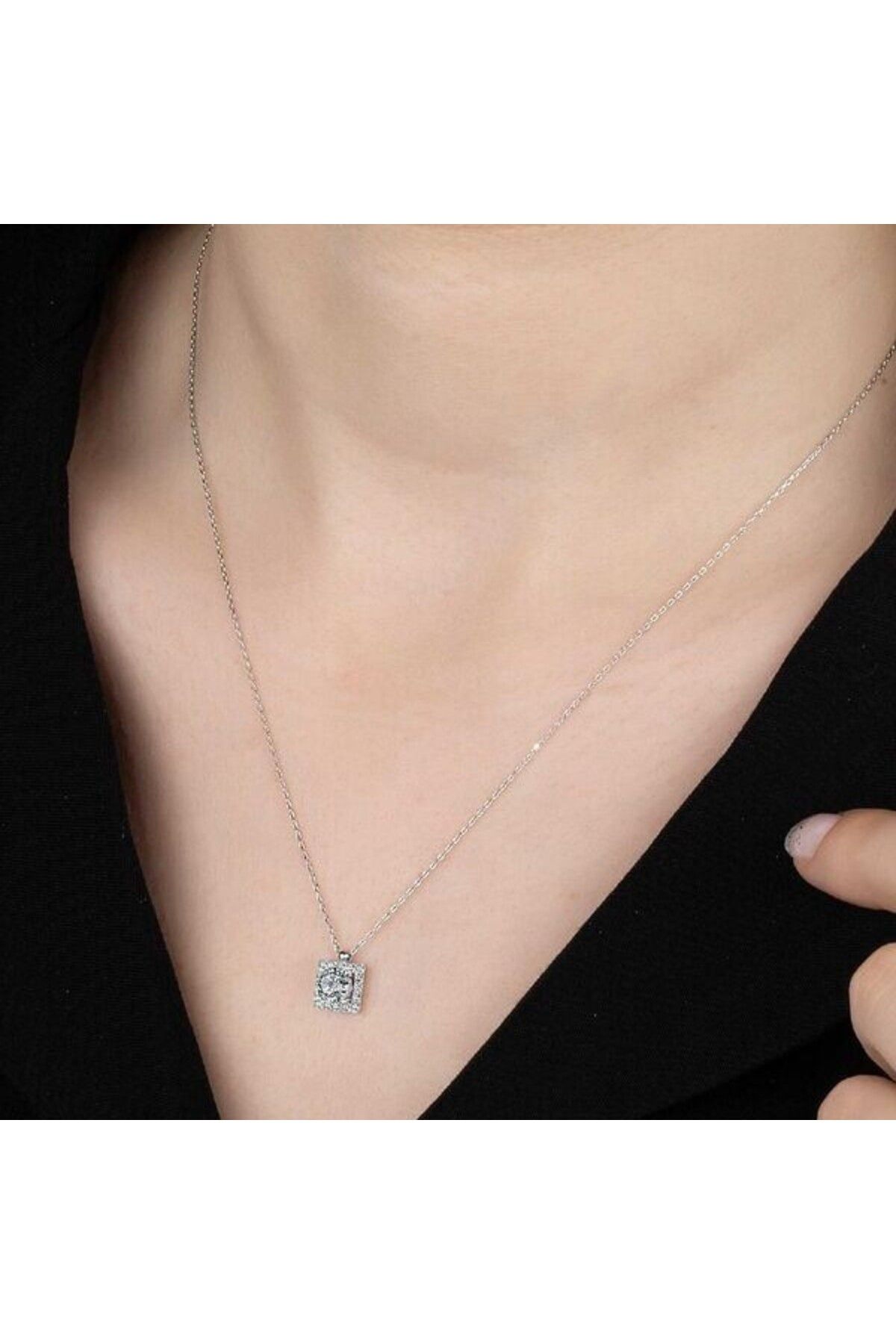 shop Taşlı Tek Taş 925 Ayar Gümüş Kolye