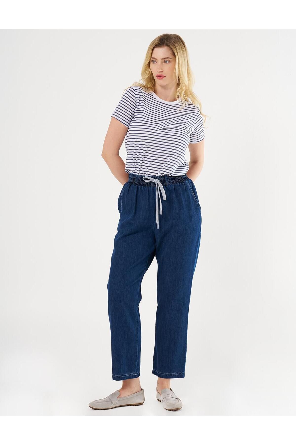 Kayra Bağcıklı Denim Pantolon 19027-25