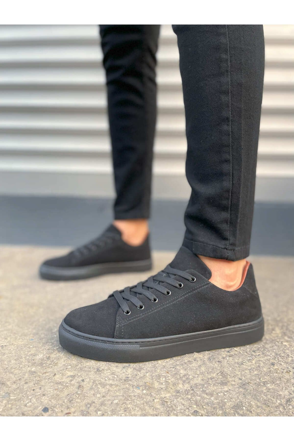 Zerenyus JY122 Mode Bağcıklı Günlük Erkek Sneaker - Süet Siyah