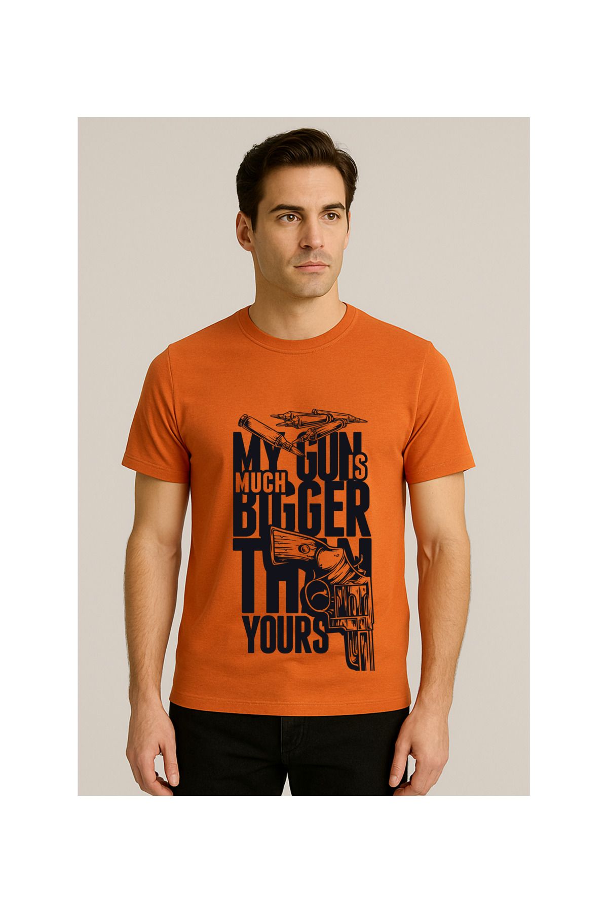 MODA Kısa Kollu, Regular Kalıp, Desenli, Erkek Tshirt