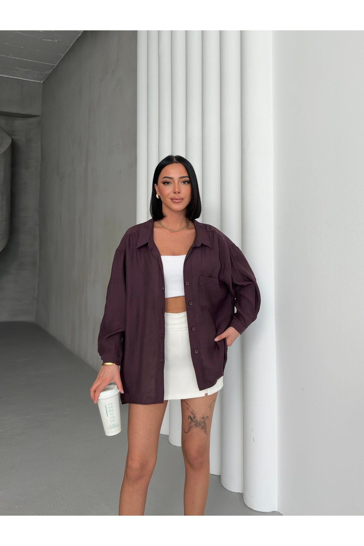 fatoş butik Oversize Kadın Gömlek