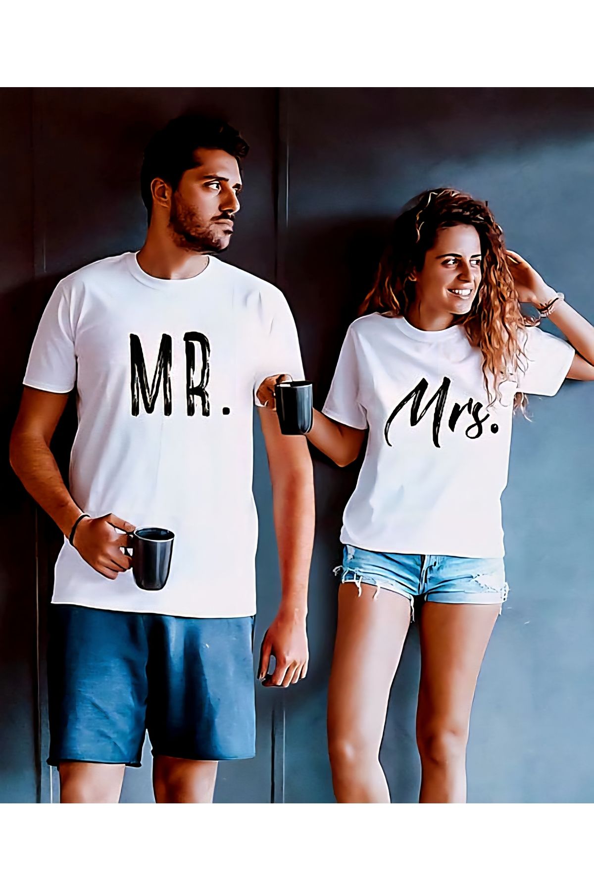 BYGGDESİGN BY GG DESİGN NAKIŞ BASKILI SEVGİLİ & EŞ TSHIRT