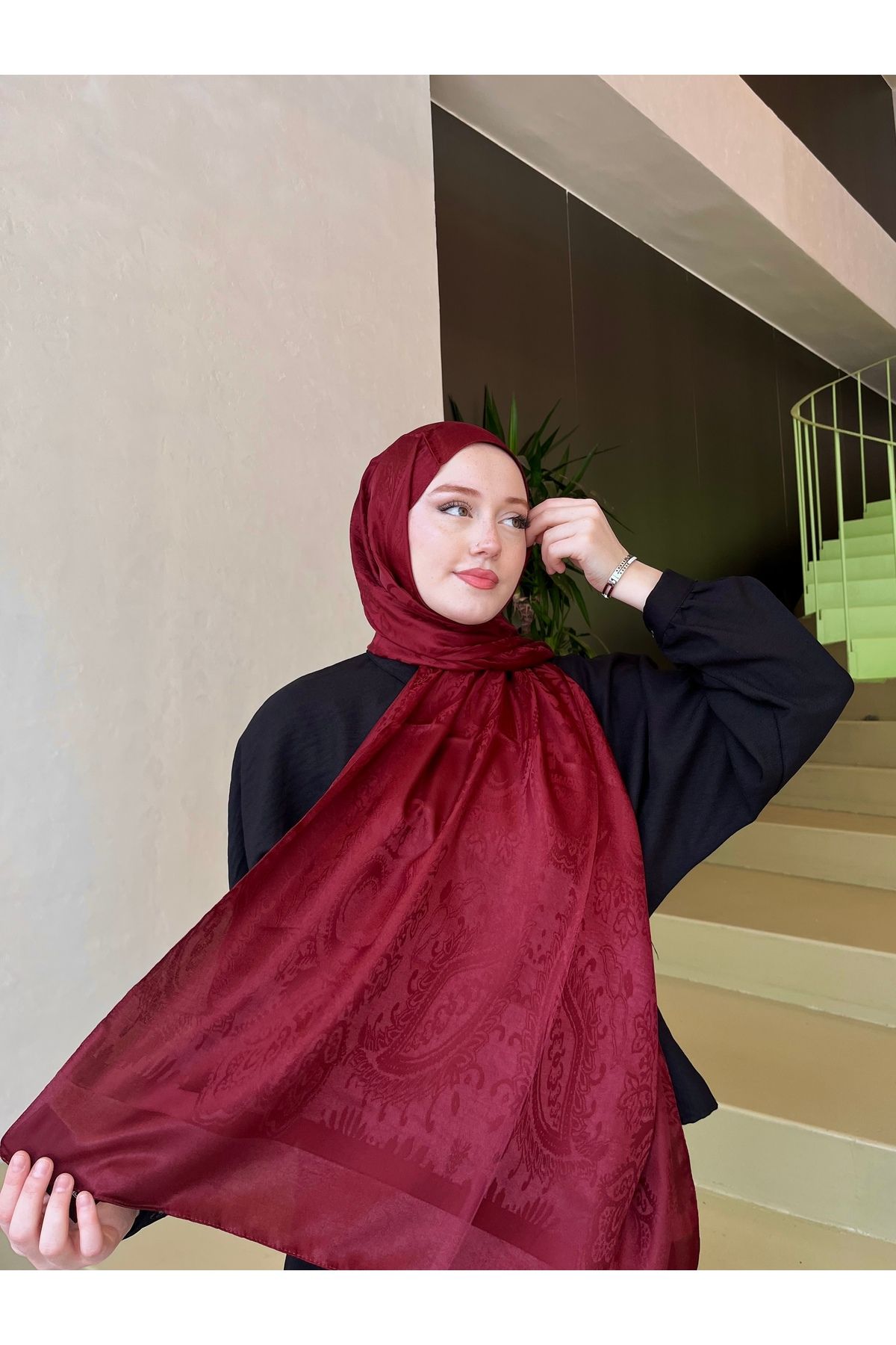 hijabchi Etnik Jakar Şal Osmanlı Esintisi Desen -